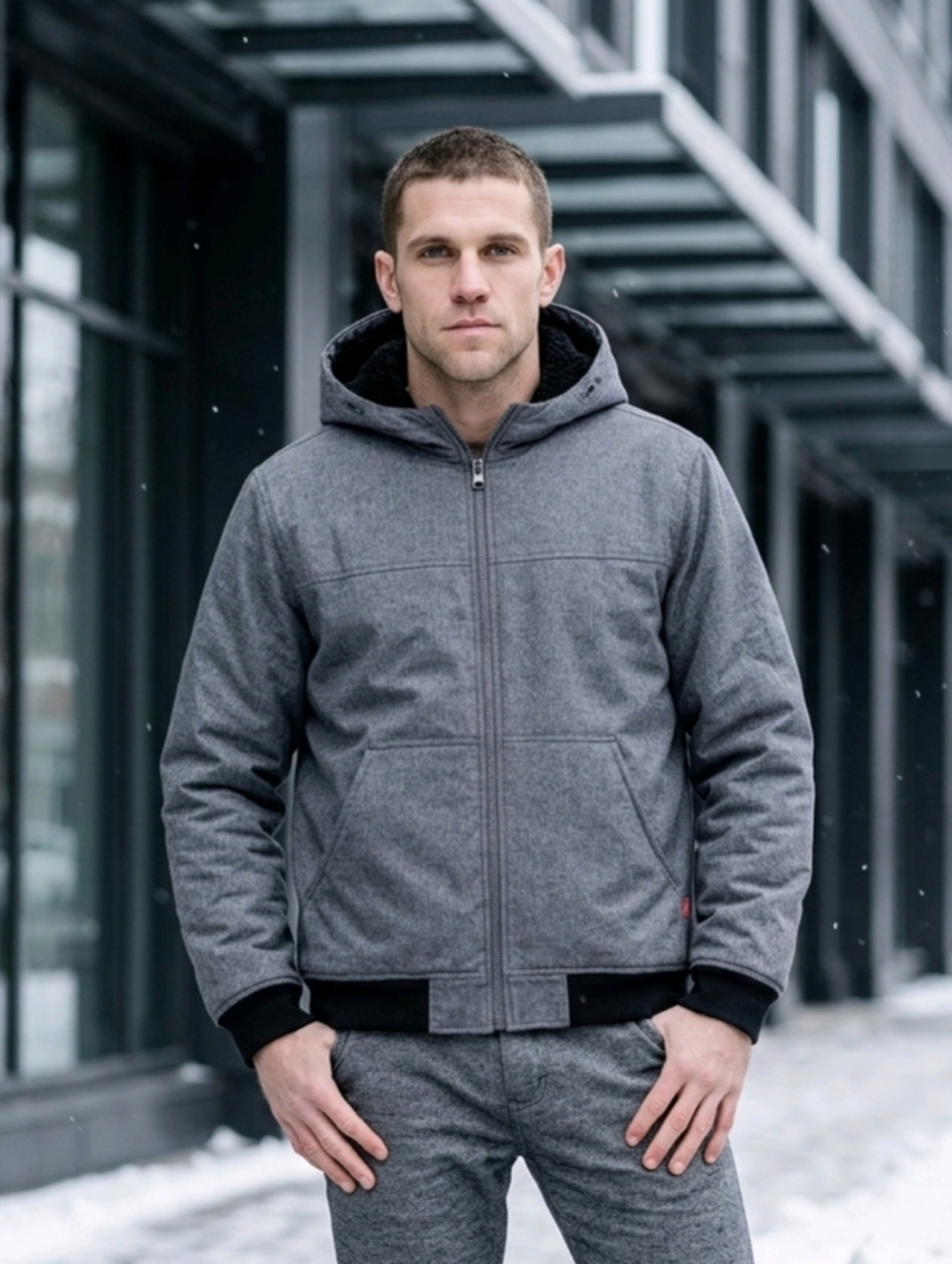 Levi's XL Gray Hooded Men's Bomber Jacket NWT